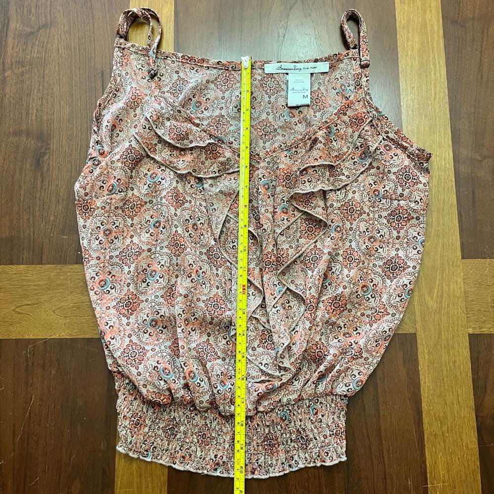 American Rag Ruffle Strappy Top Size Medium - Picture 7 of 8
